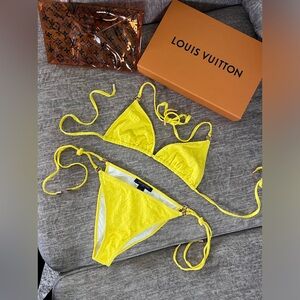 Louis Vuitton Monogram Jacquard Self-Tie Bikini top and Bottoms